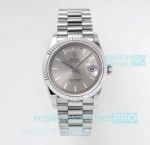 TWS Factory AAA Swiss Copy Rolex Day Date I 2836 Silver gray Dial President Strap